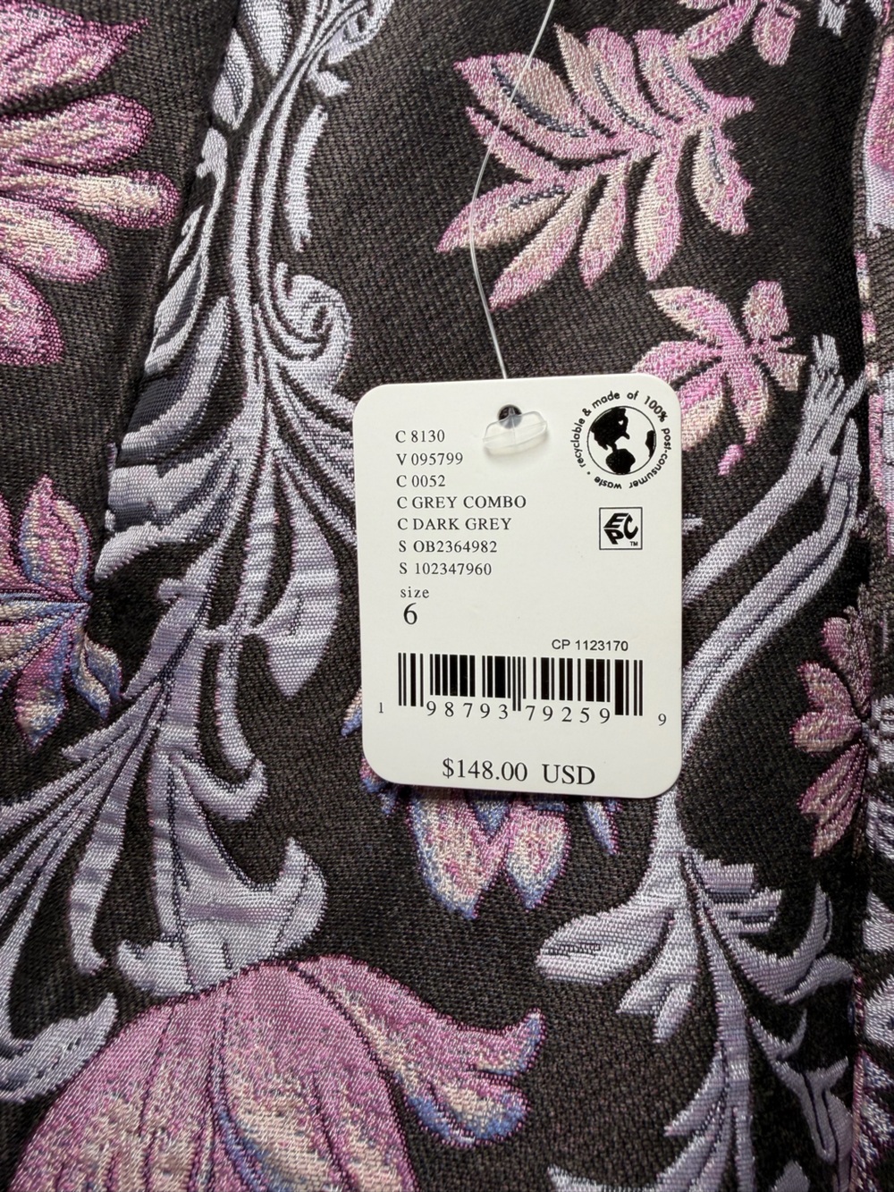 Floreo Jacquard Mini Dress in Grey Combo - Picture 4 of 4